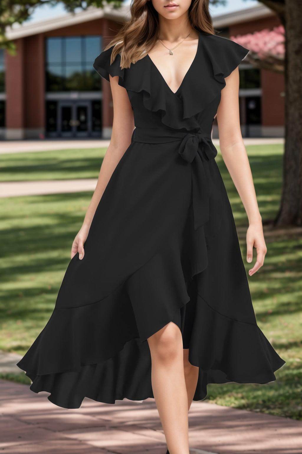 A-Line High-Low Chiffon Graduation Dresses CS0544
