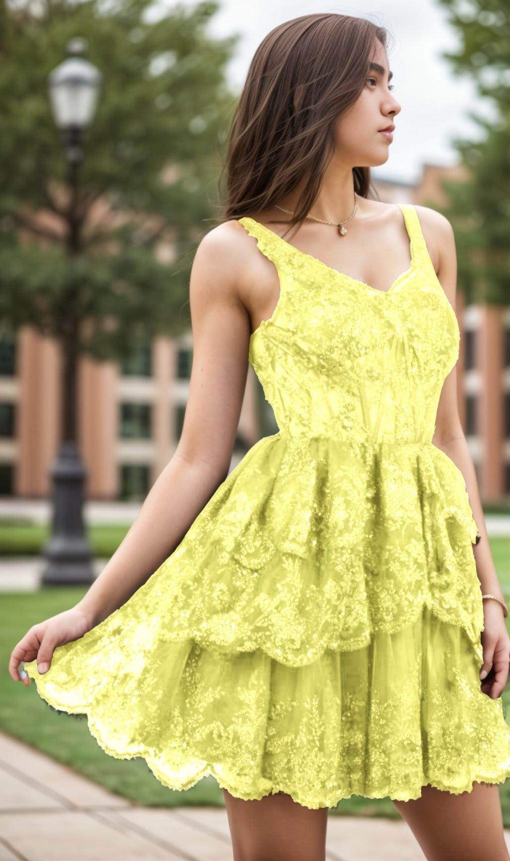 A-Line Short-Mini Tulle Graduation Dresses CS0548