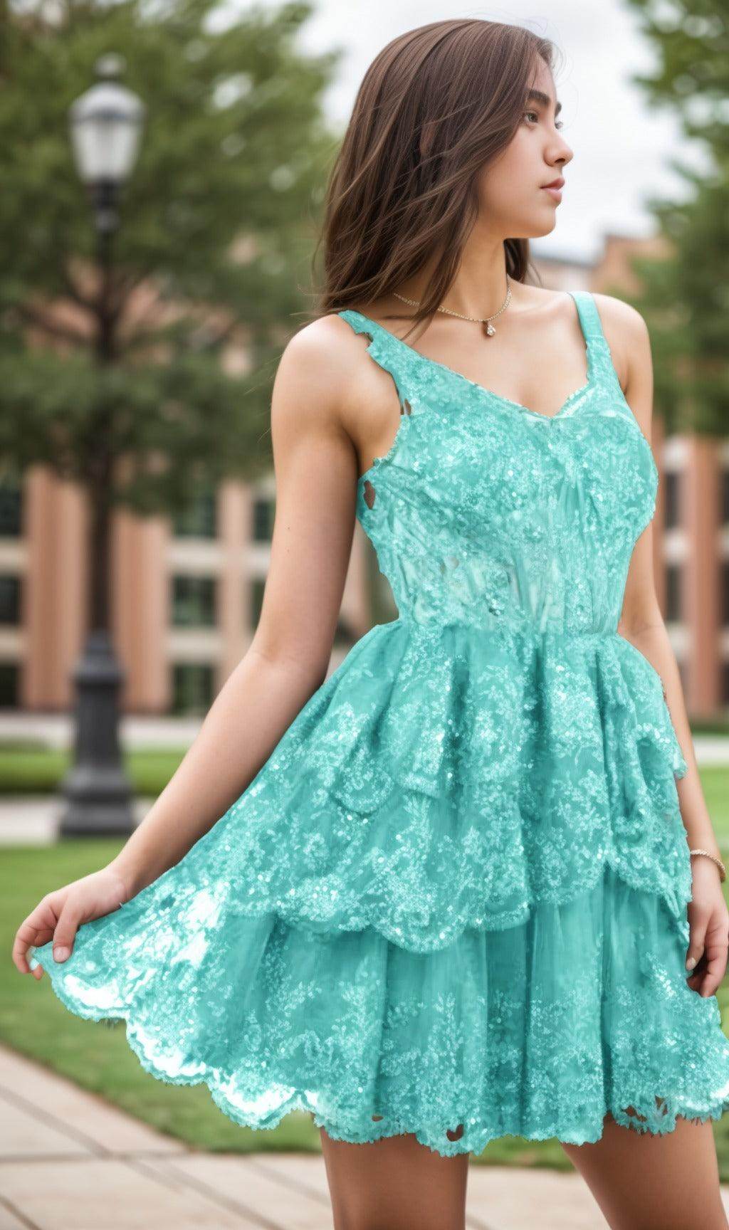 A-Line Short-Mini Tulle Graduation Dresses CS0548