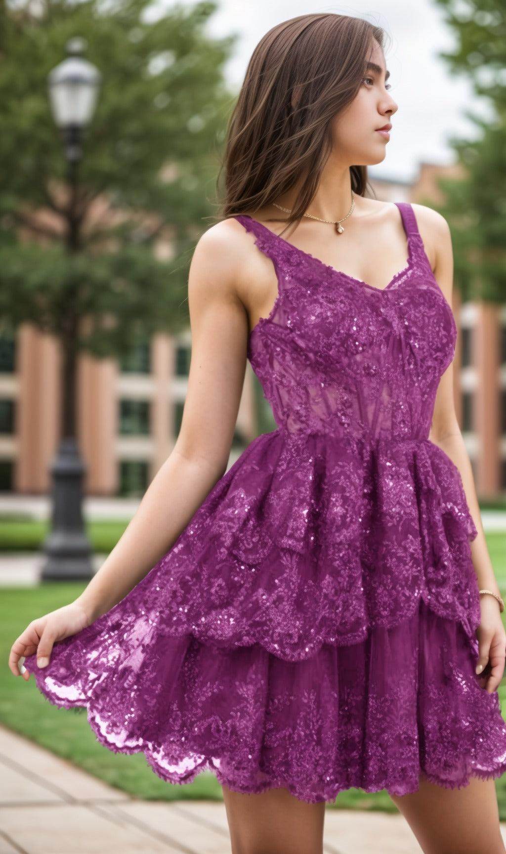 A-Line Short-Mini Tulle Graduation Dresses CS0548