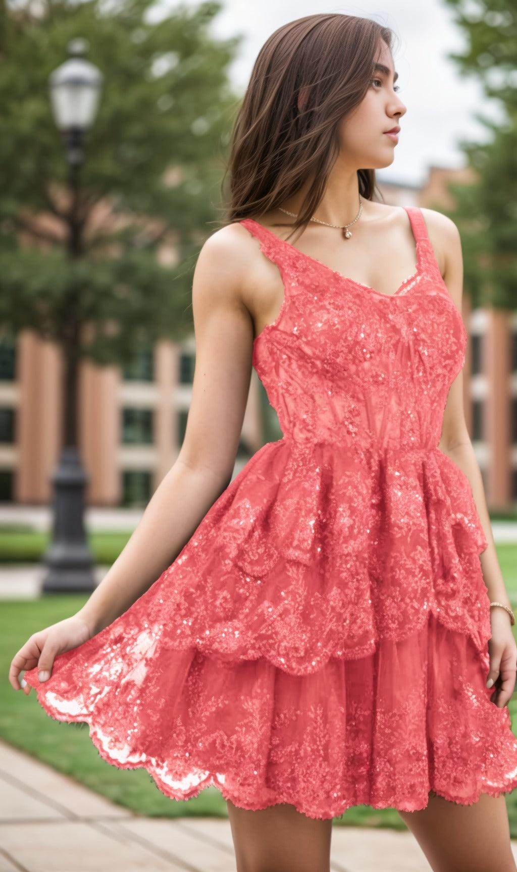 A-Line Short-Mini Tulle Graduation Dresses CS0548