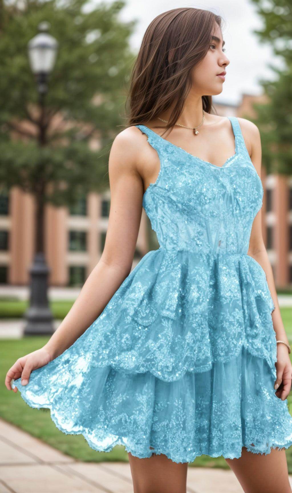 A-Line Short-Mini Tulle Graduation Dresses CS0548