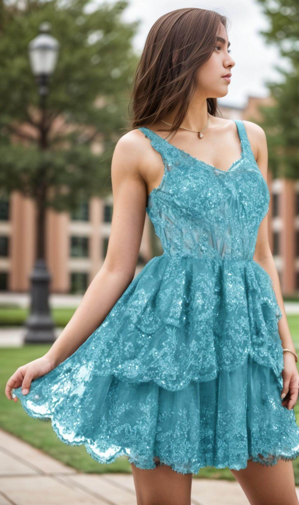 A-Line Short-Mini Tulle Graduation Dresses CS0548