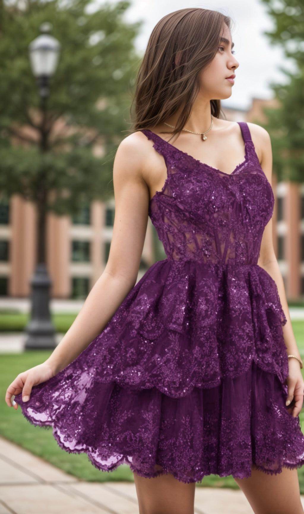 A-Line Short-Mini Tulle Graduation Dresses CS0548