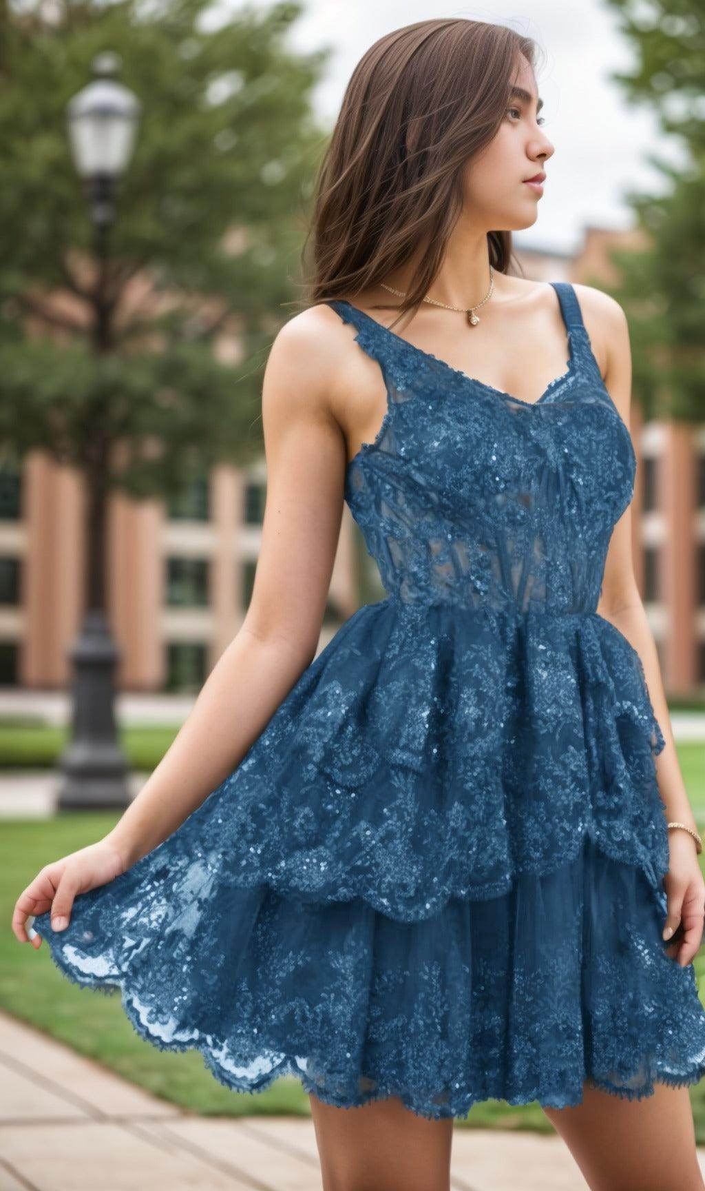 A-Line Short-Mini Tulle Graduation Dresses CS0548