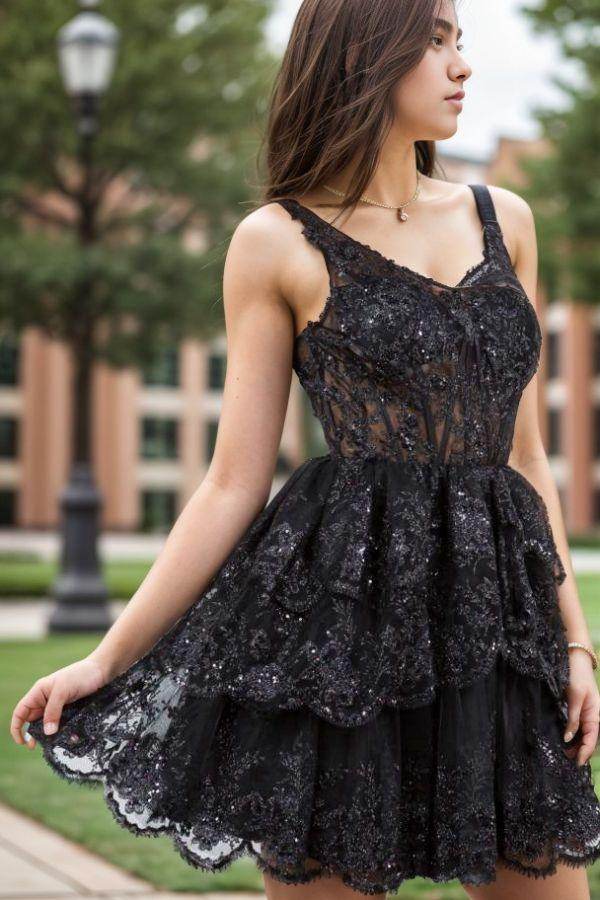 A-Line Short-Mini Tulle Graduation Dresses CS0548