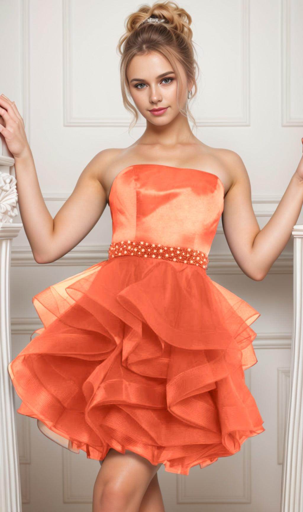 Ball Gown Short-Mini Organza Graduation Dresses CS0550