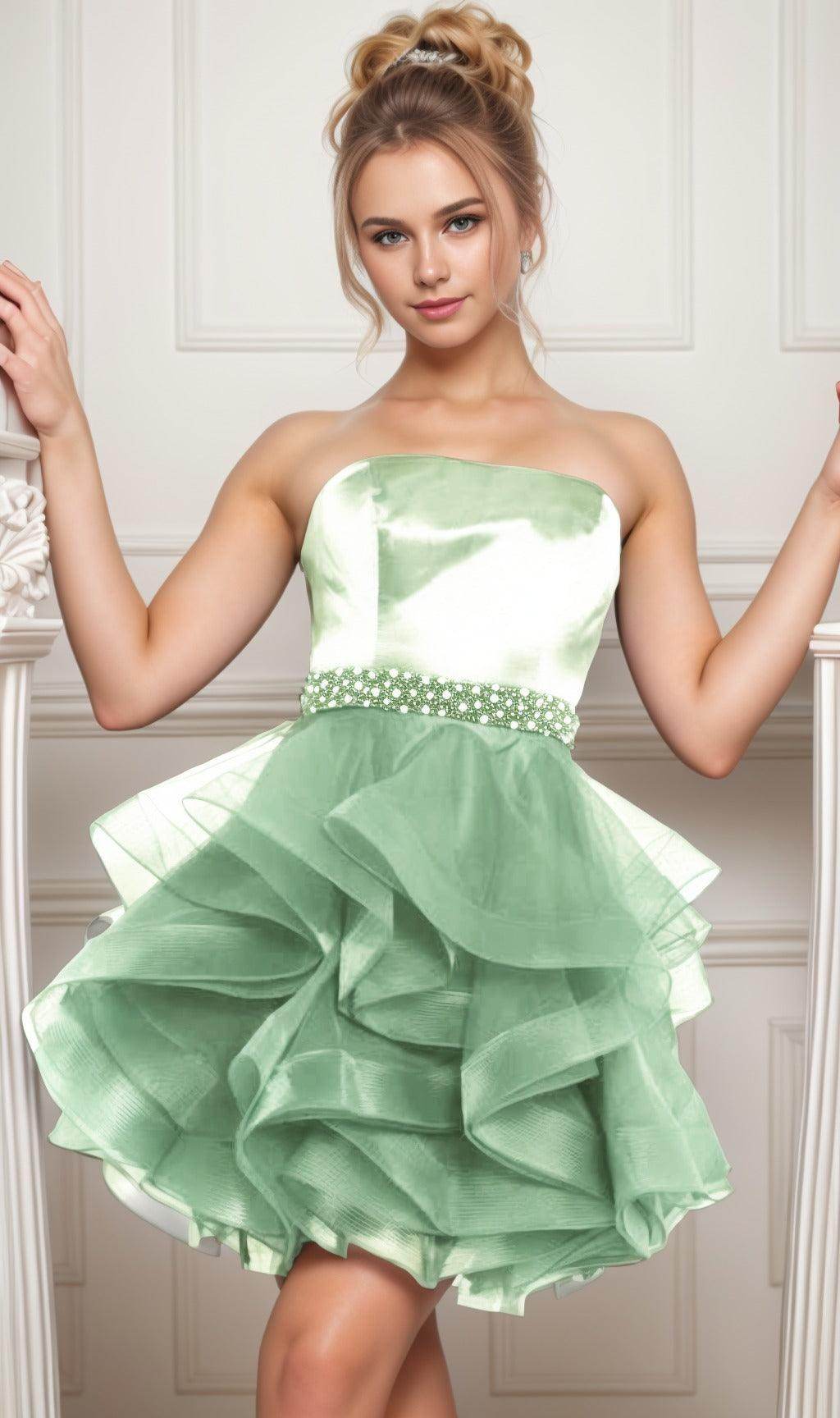 Ball Gown Short-Mini Organza Graduation Dresses CS0550