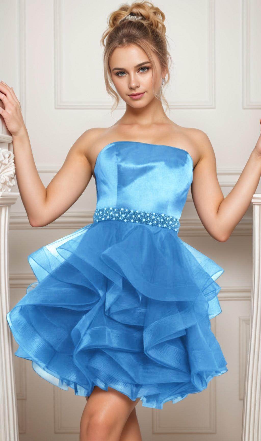 Ball Gown Short-Mini Organza Graduation Dresses CS0550