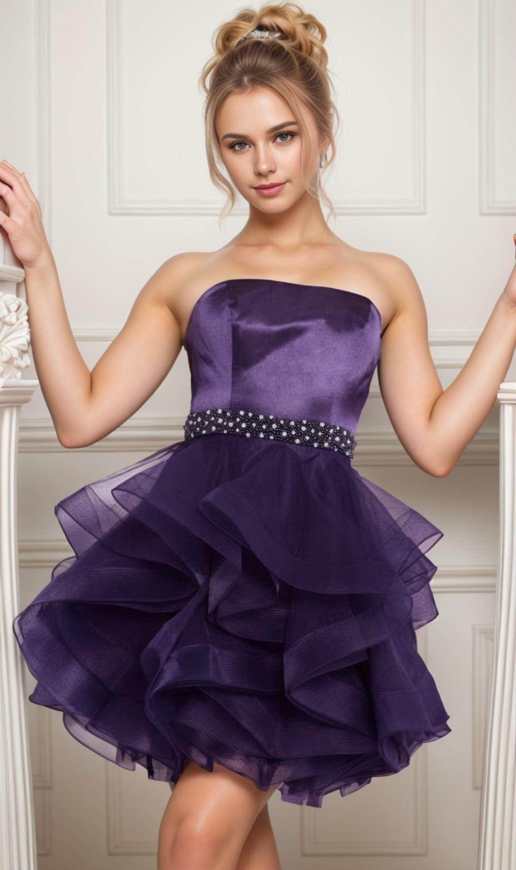 Ball Gown Short-Mini Organza Graduation Dresses CS0550