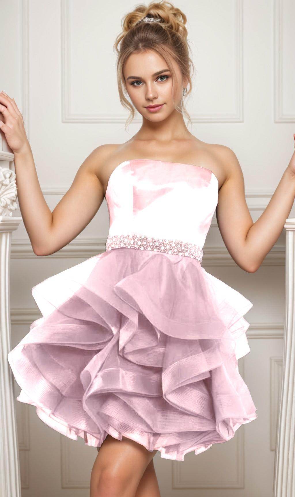 Ball Gown Short-Mini Organza Graduation Dresses CS0550