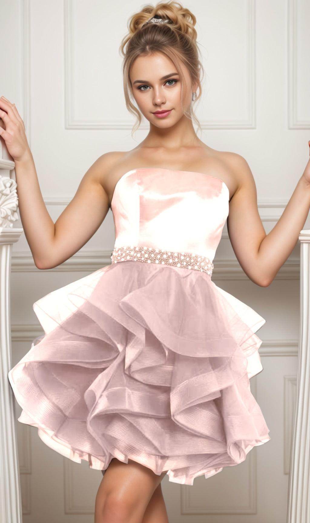 Ball Gown Short-Mini Organza Graduation Dresses CS0550