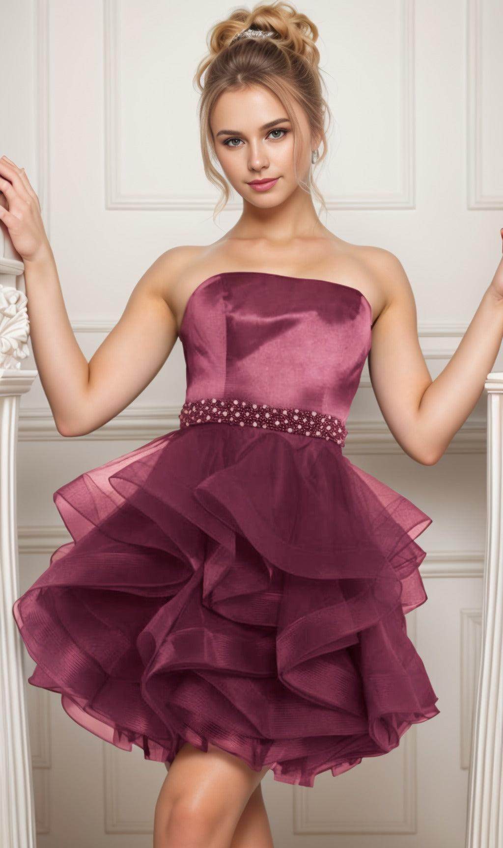 Ball Gown Short-Mini Organza Graduation Dresses CS0550