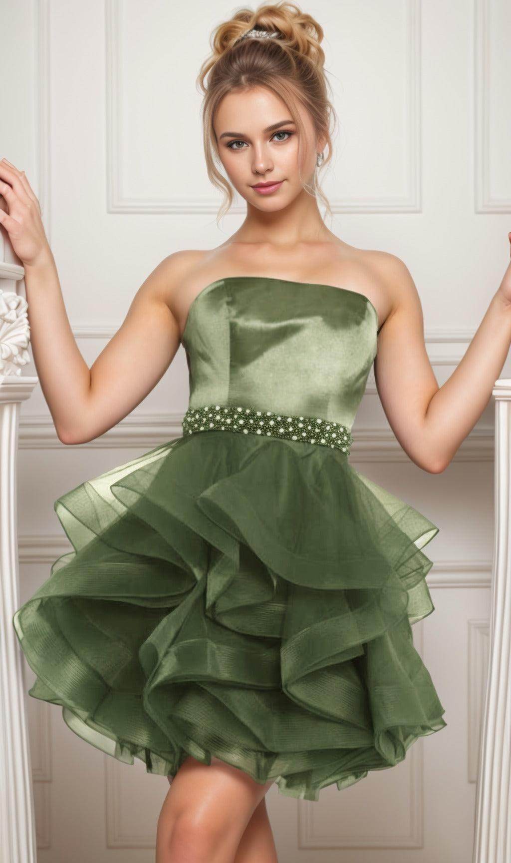 Ball Gown Short-Mini Organza Graduation Dresses CS0550