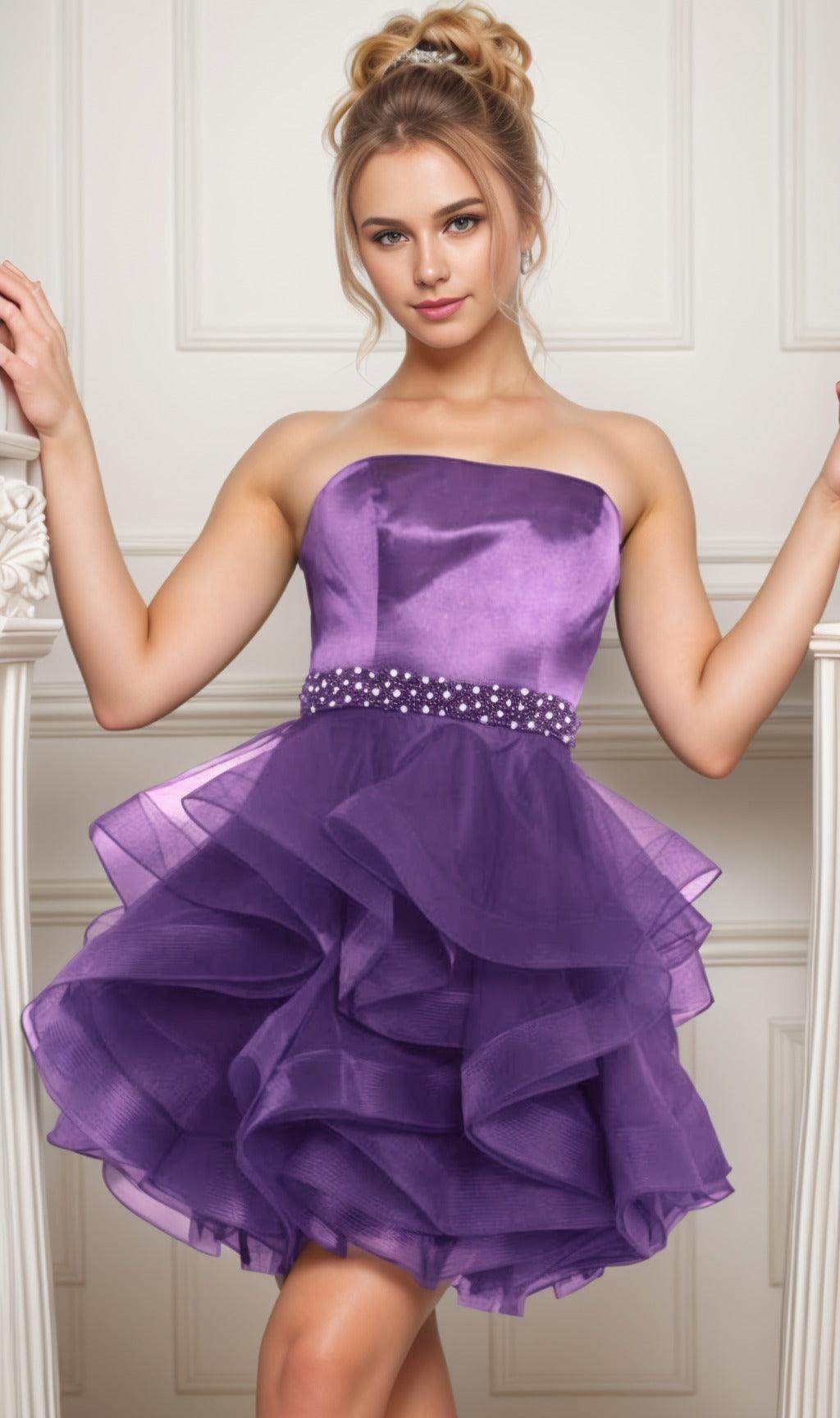 Ball Gown Short-Mini Organza Graduation Dresses CS0550