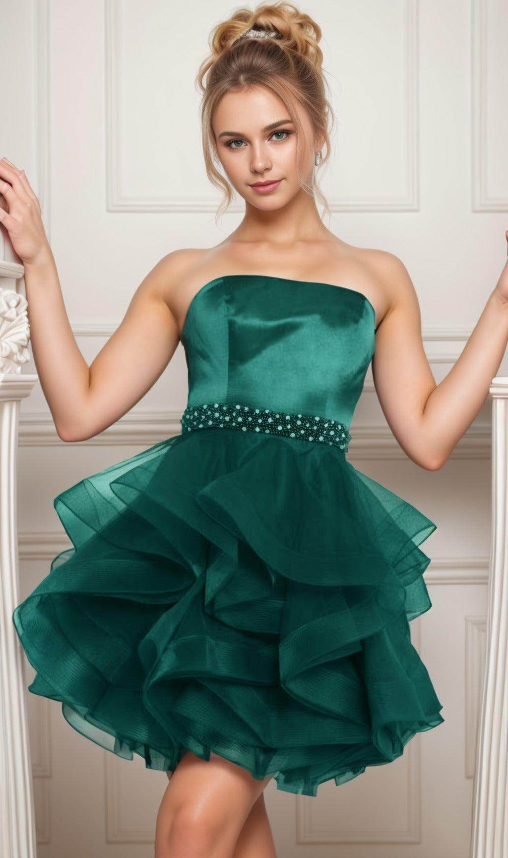 Ball Gown Short-Mini Organza Graduation Dresses CS0550