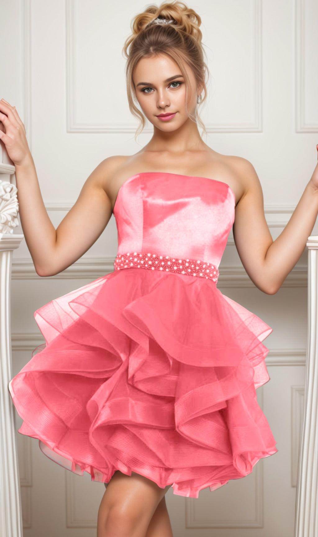 Ball Gown Short-Mini Organza Graduation Dresses CS0550