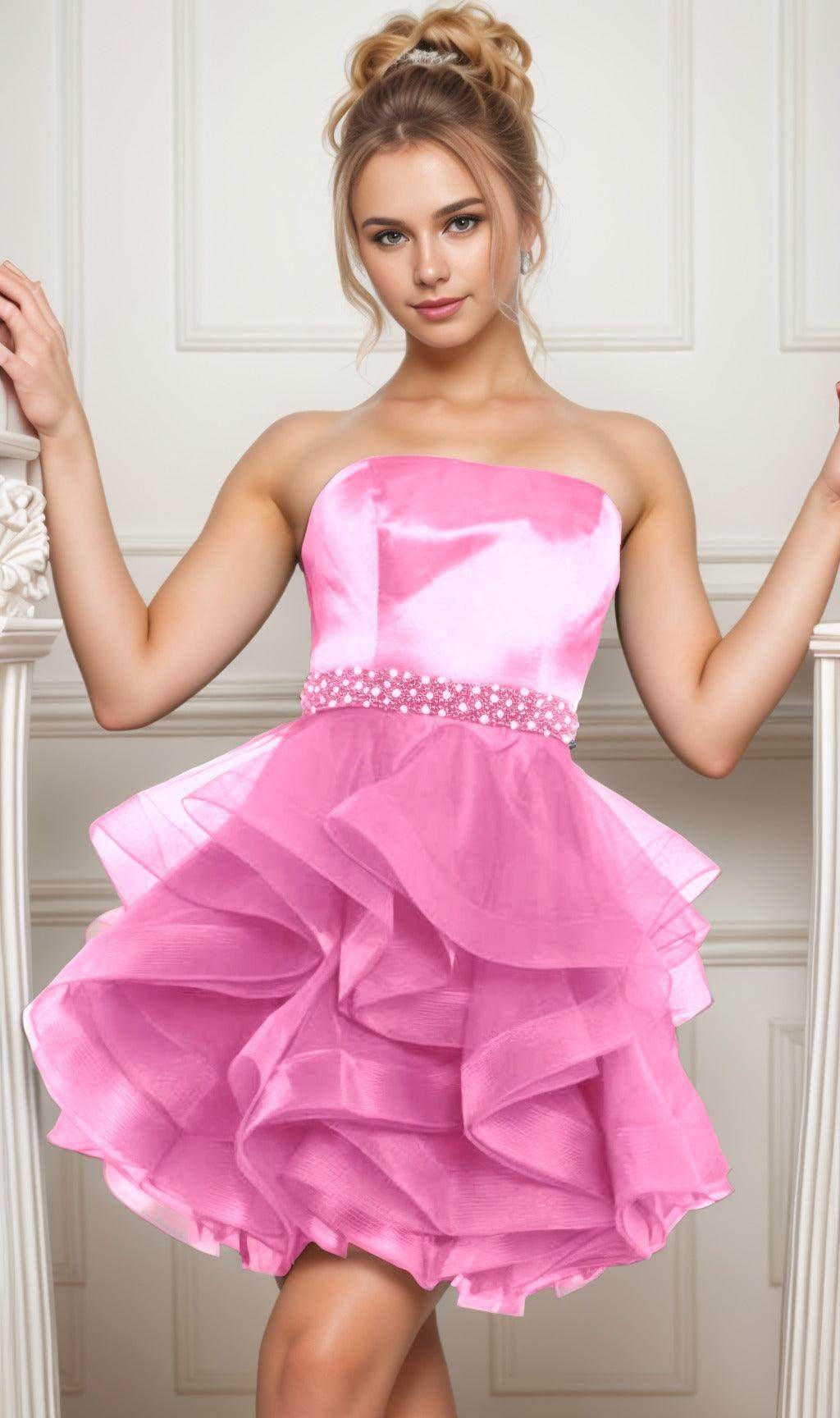 Ball Gown Short-Mini Organza Graduation Dresses CS0550