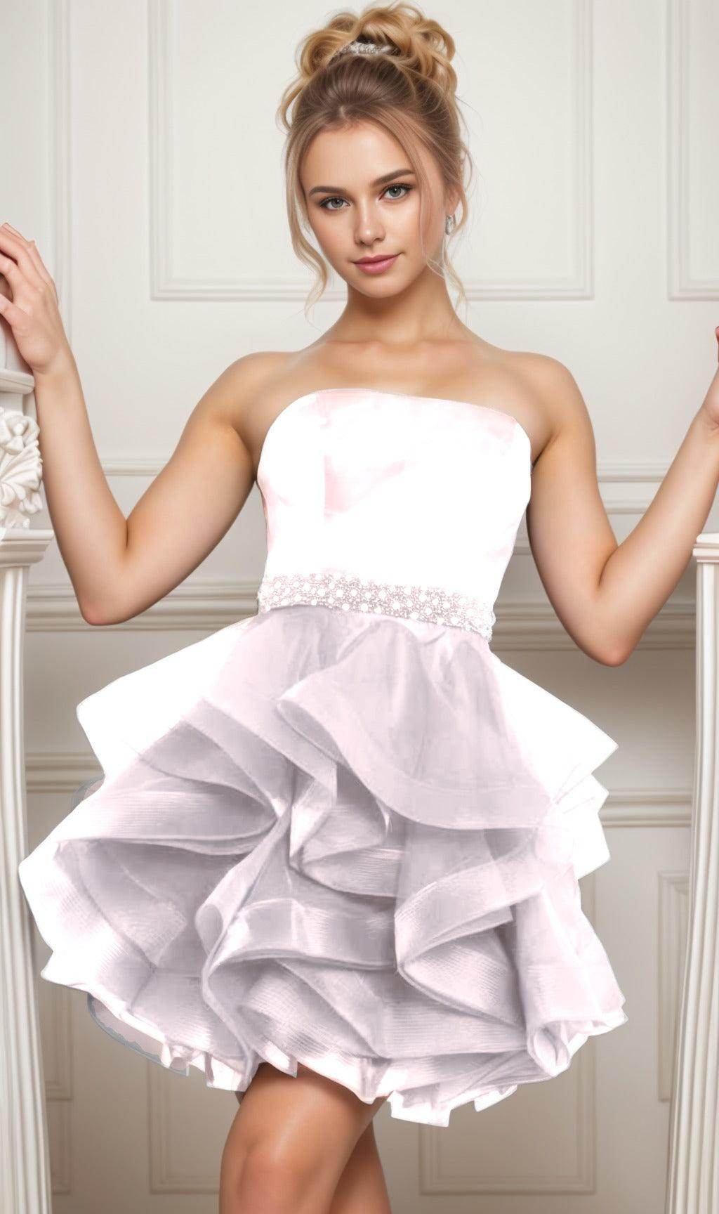 Ball Gown Short-Mini Organza Graduation Dresses CS0550
