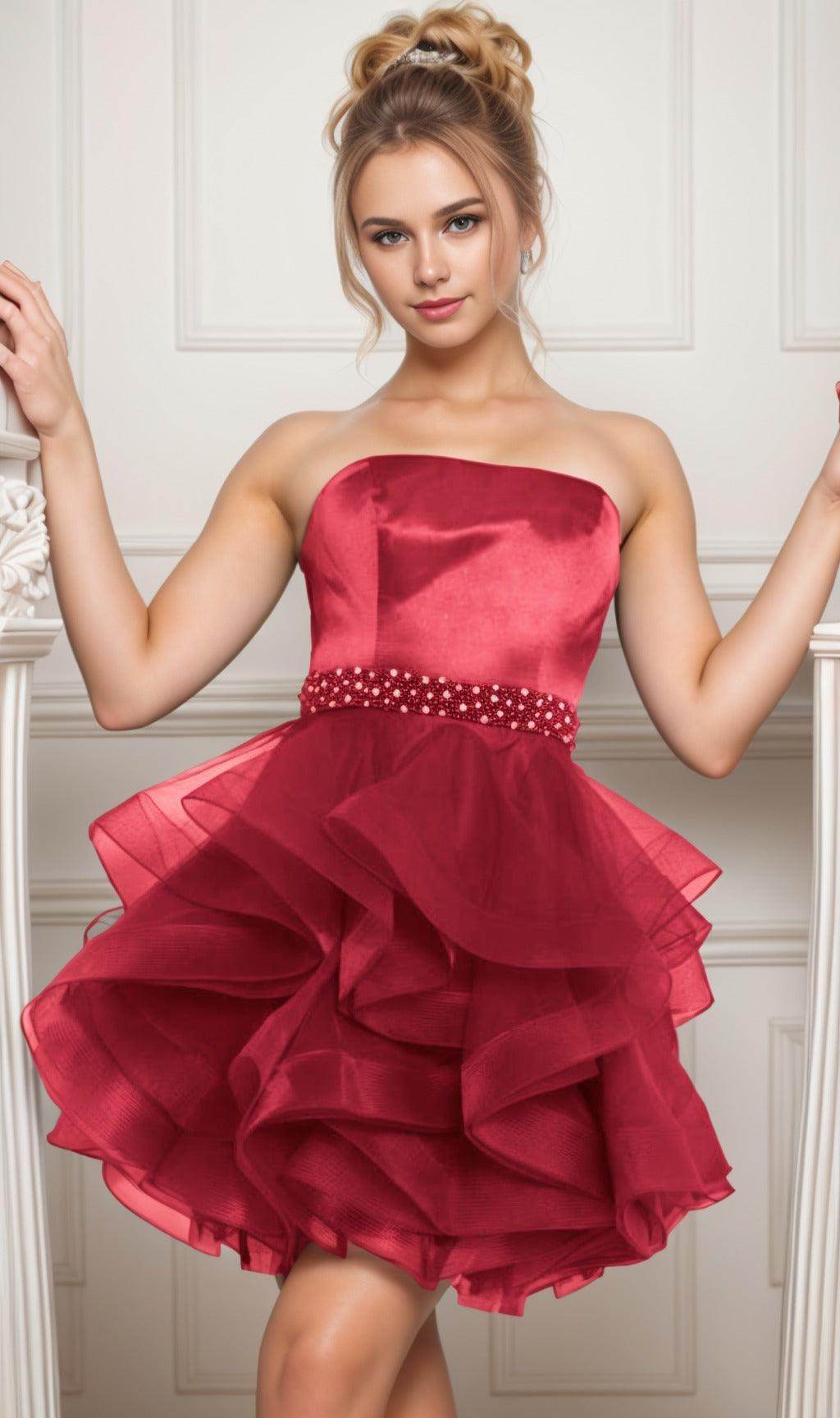 Ball Gown Short-Mini Organza Graduation Dresses CS0550