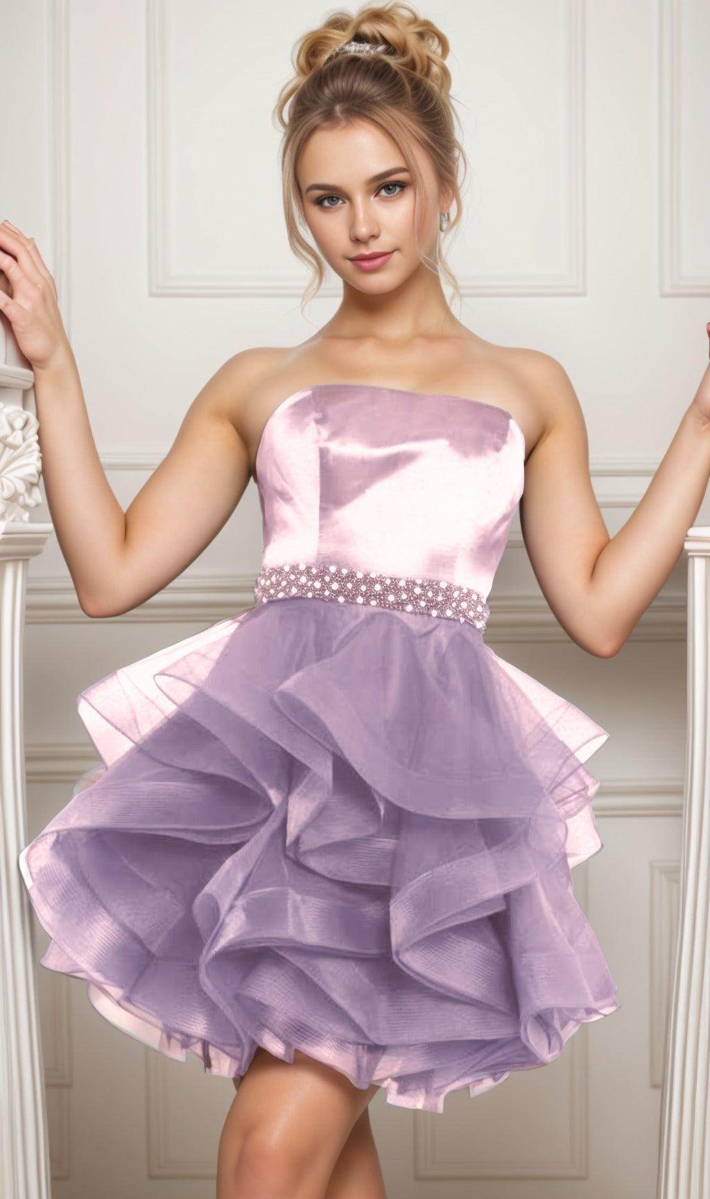 Ball Gown Short-Mini Organza Graduation Dresses CS0550