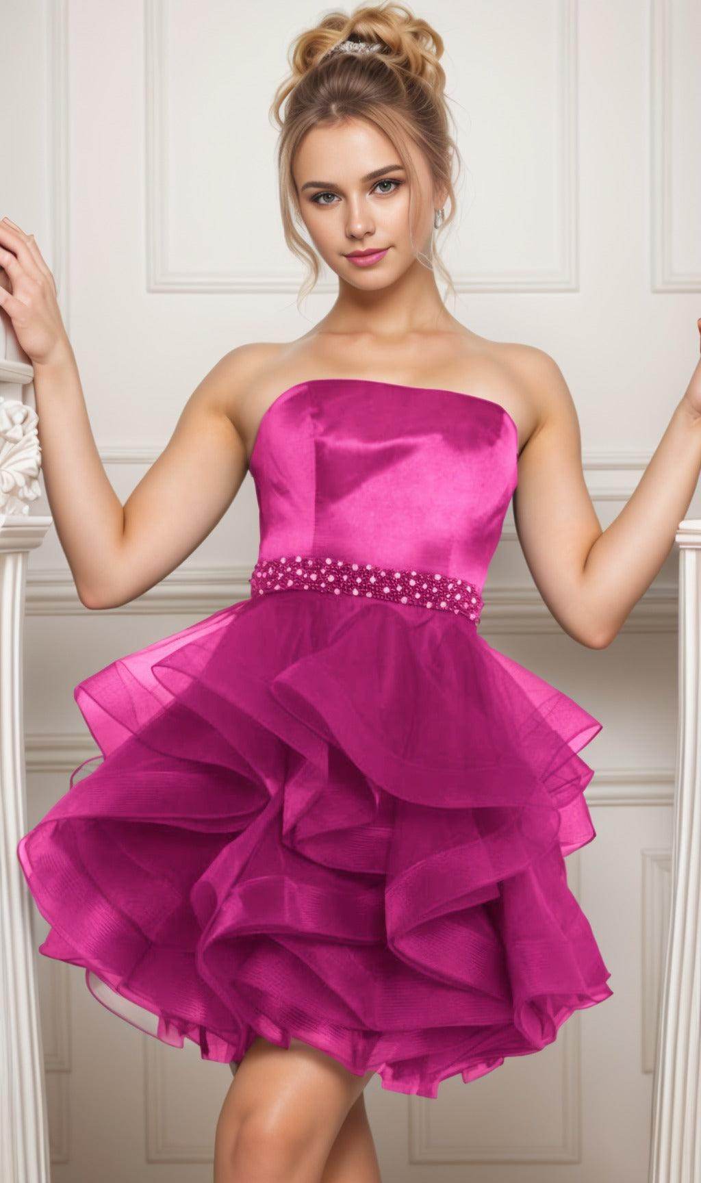 Ball Gown Short-Mini Organza Graduation Dresses CS0550