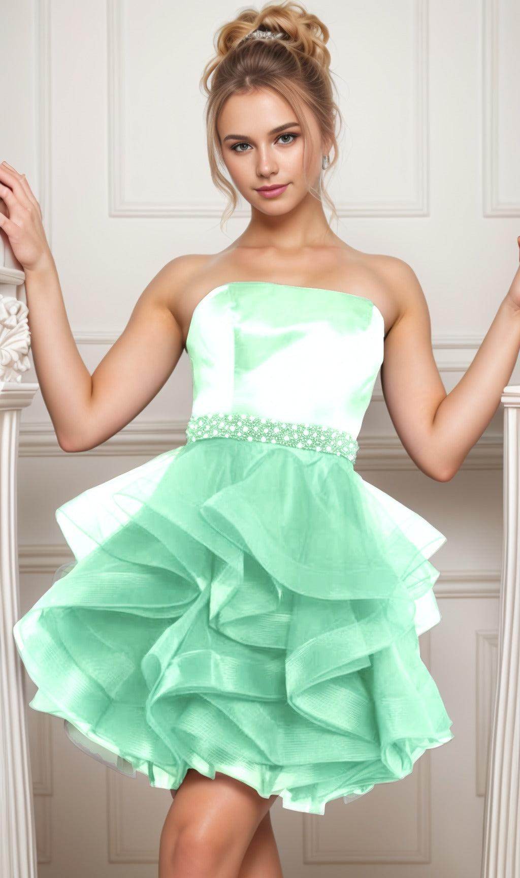 Ball Gown Short-Mini Organza Graduation Dresses CS0550