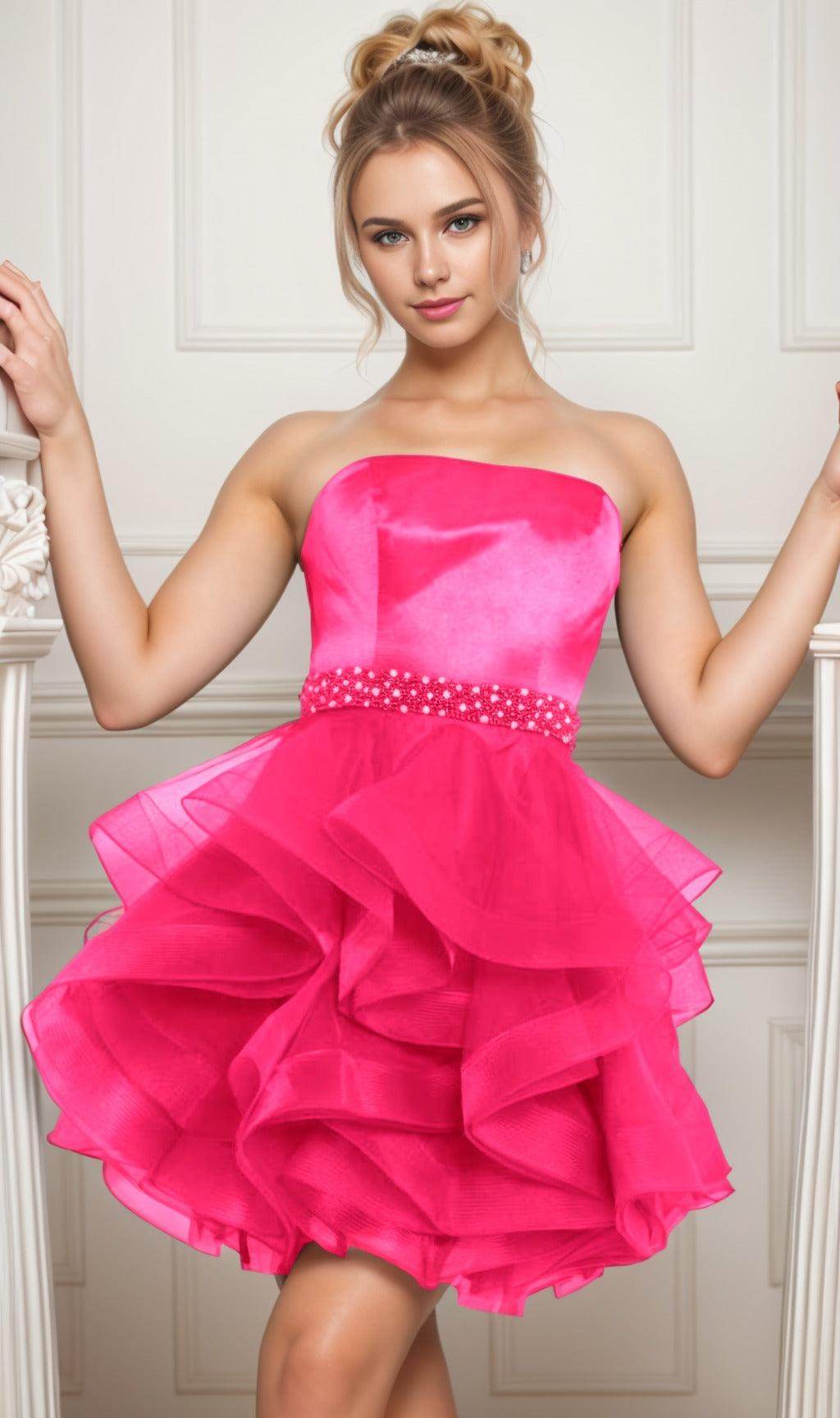 Ball Gown Short-Mini Organza Graduation Dresses CS0550