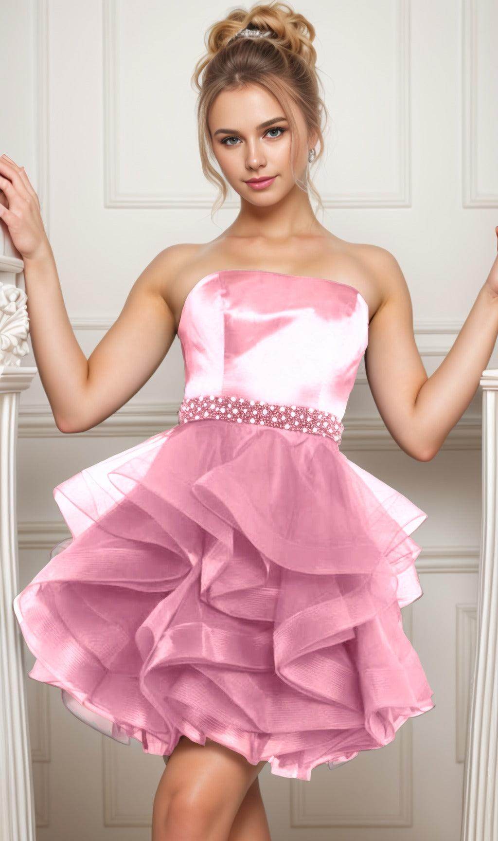 Ball Gown Short-Mini Organza Graduation Dresses CS0550
