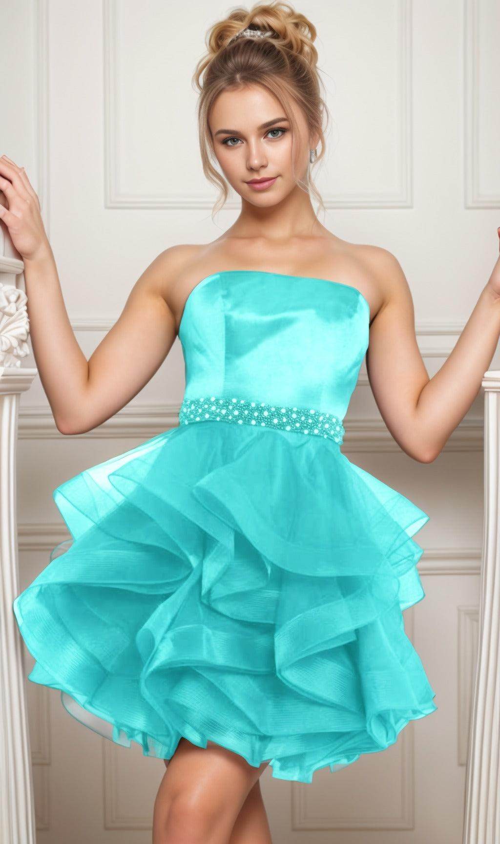 Ball Gown Short-Mini Organza Graduation Dresses CS0550