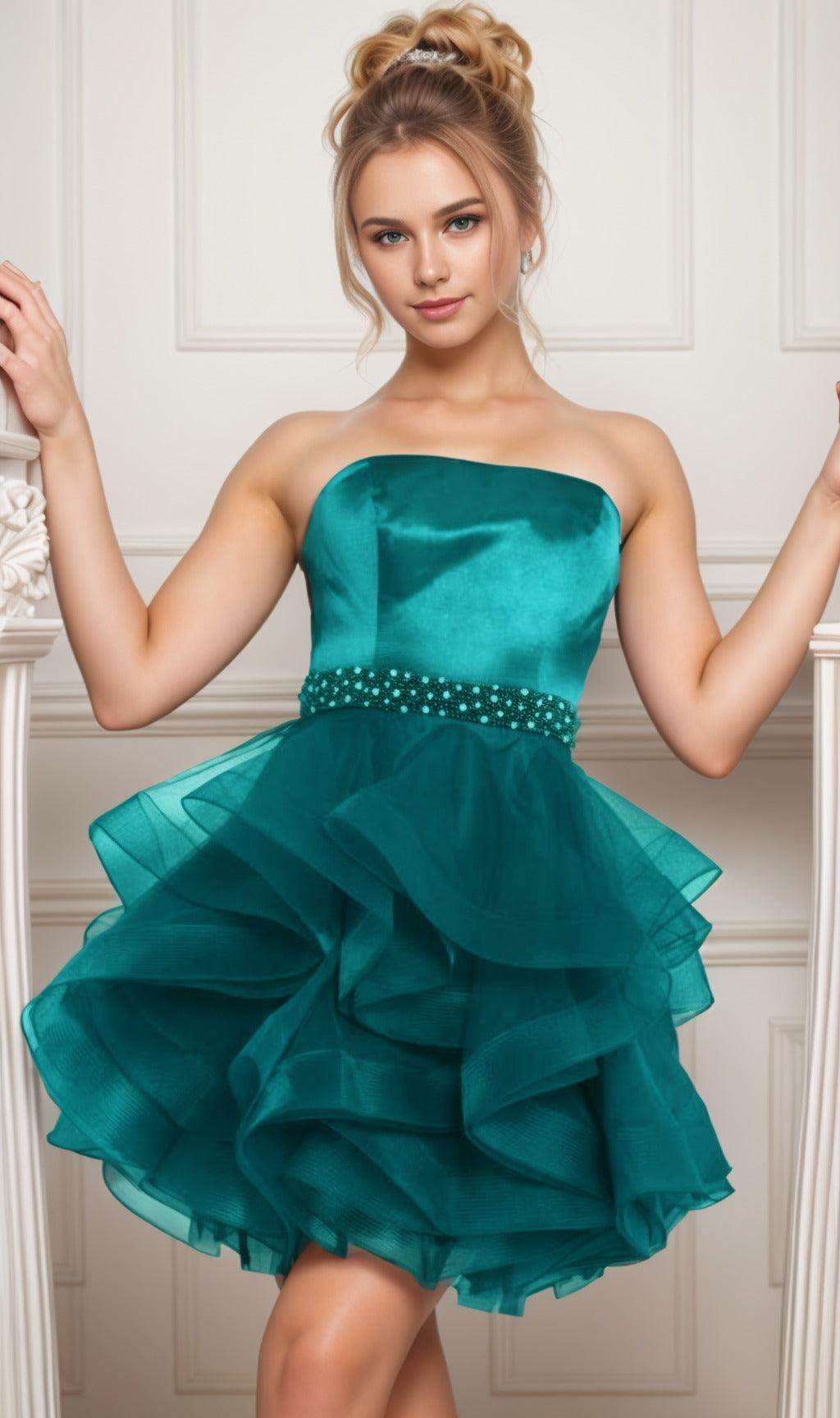 Ball Gown Short-Mini Organza Graduation Dresses CS0550