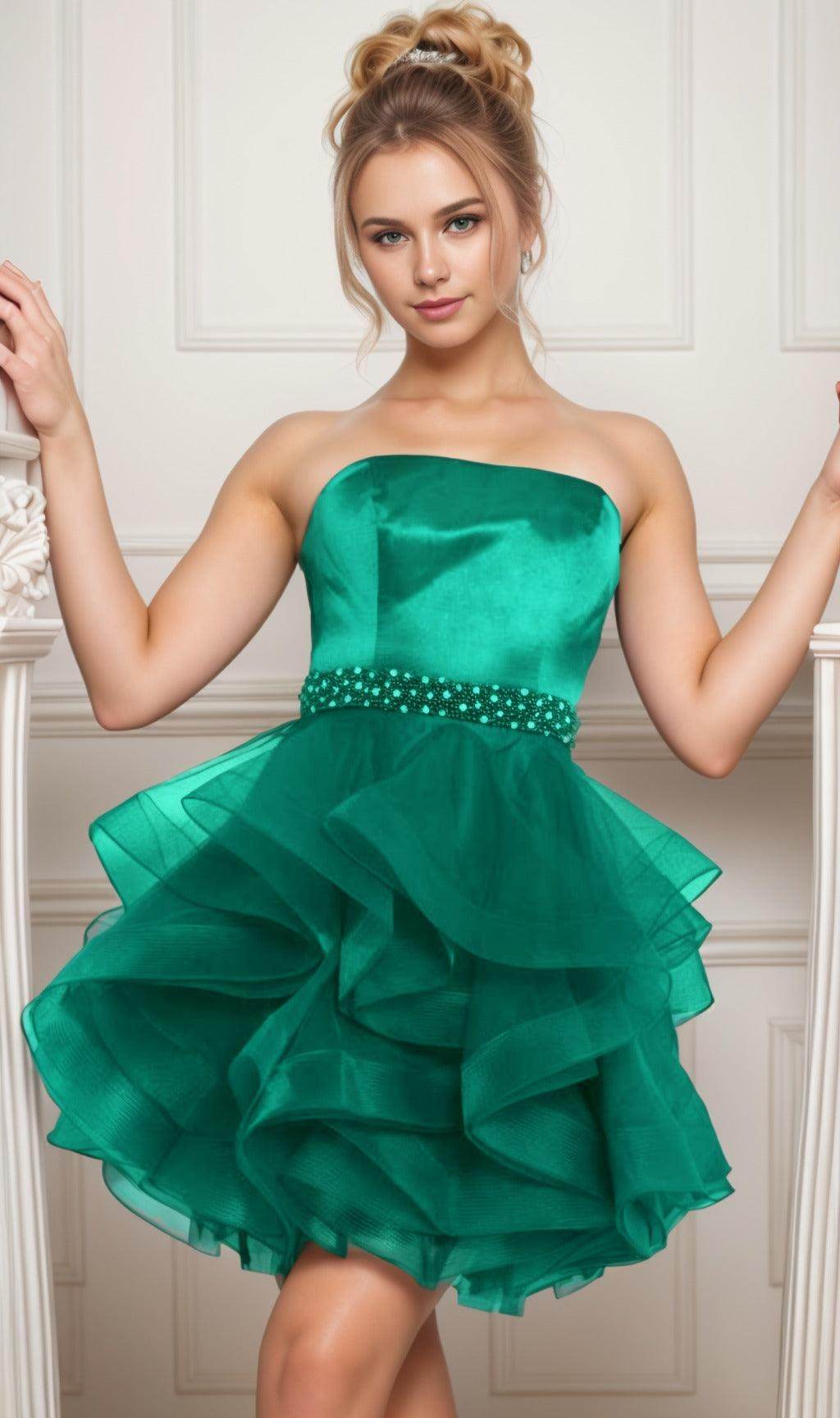 Ball Gown Short-Mini Organza Graduation Dresses CS0550