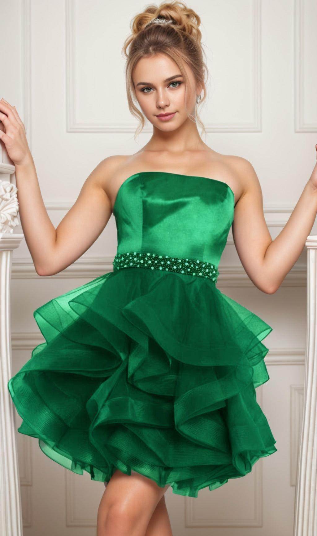 Ball Gown Short-Mini Organza Graduation Dresses CS0550