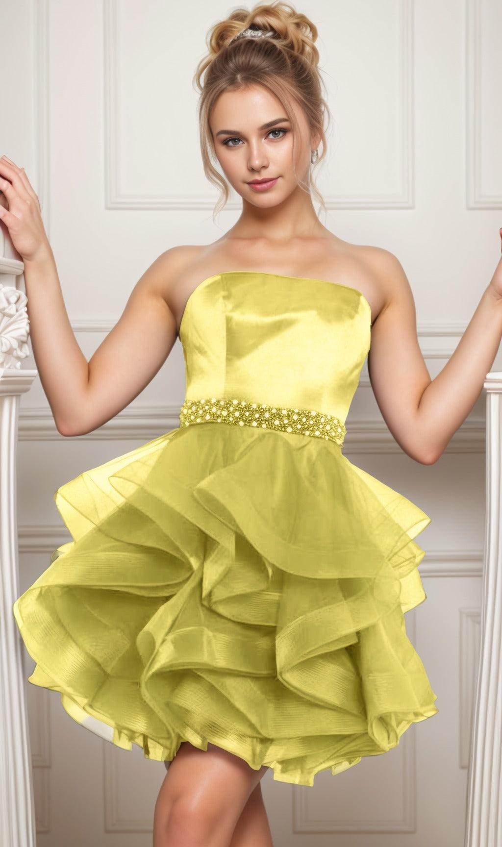 Ball Gown Short-Mini Organza Graduation Dresses CS0550