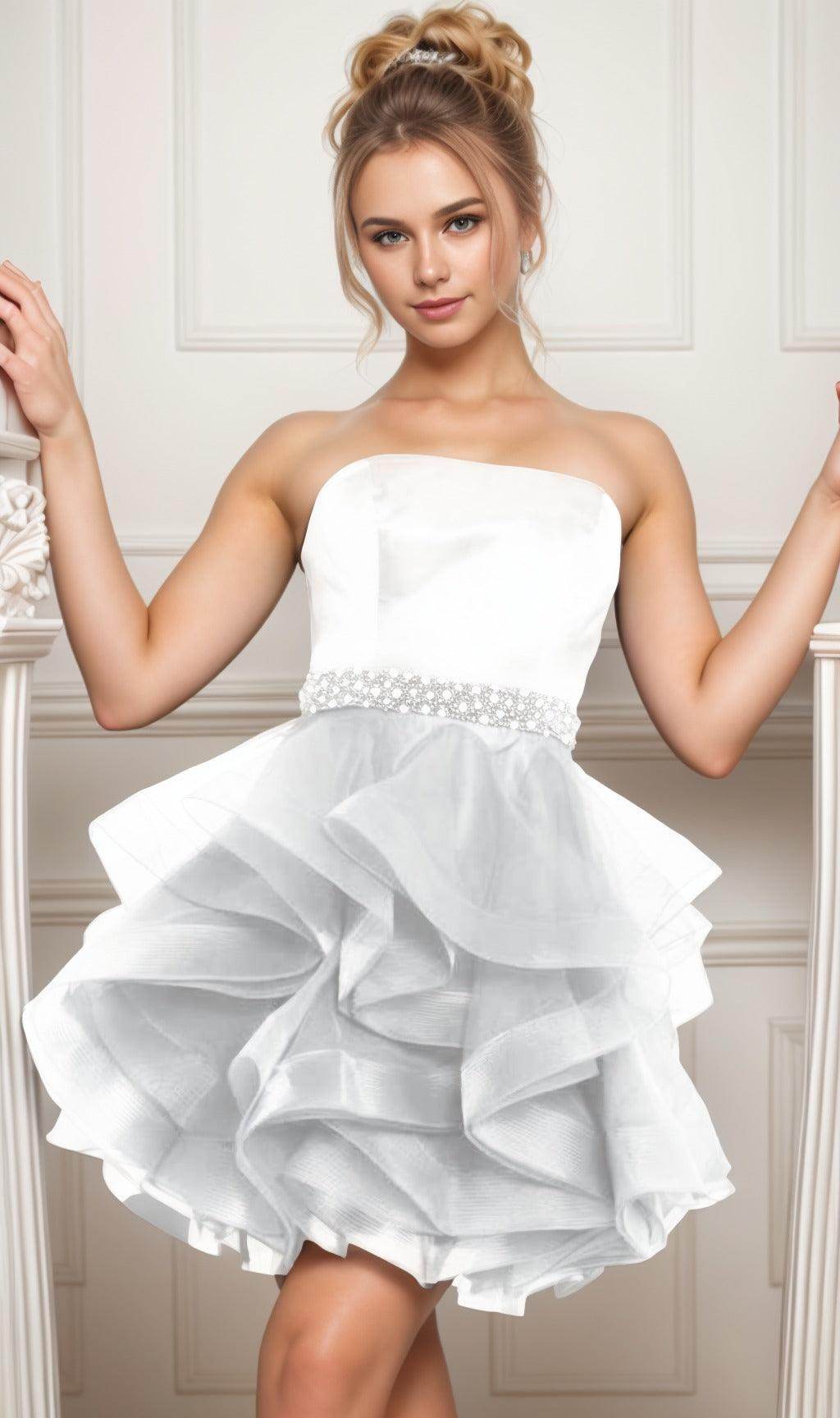 Ball Gown Short-Mini Organza Graduation Dresses CS0550