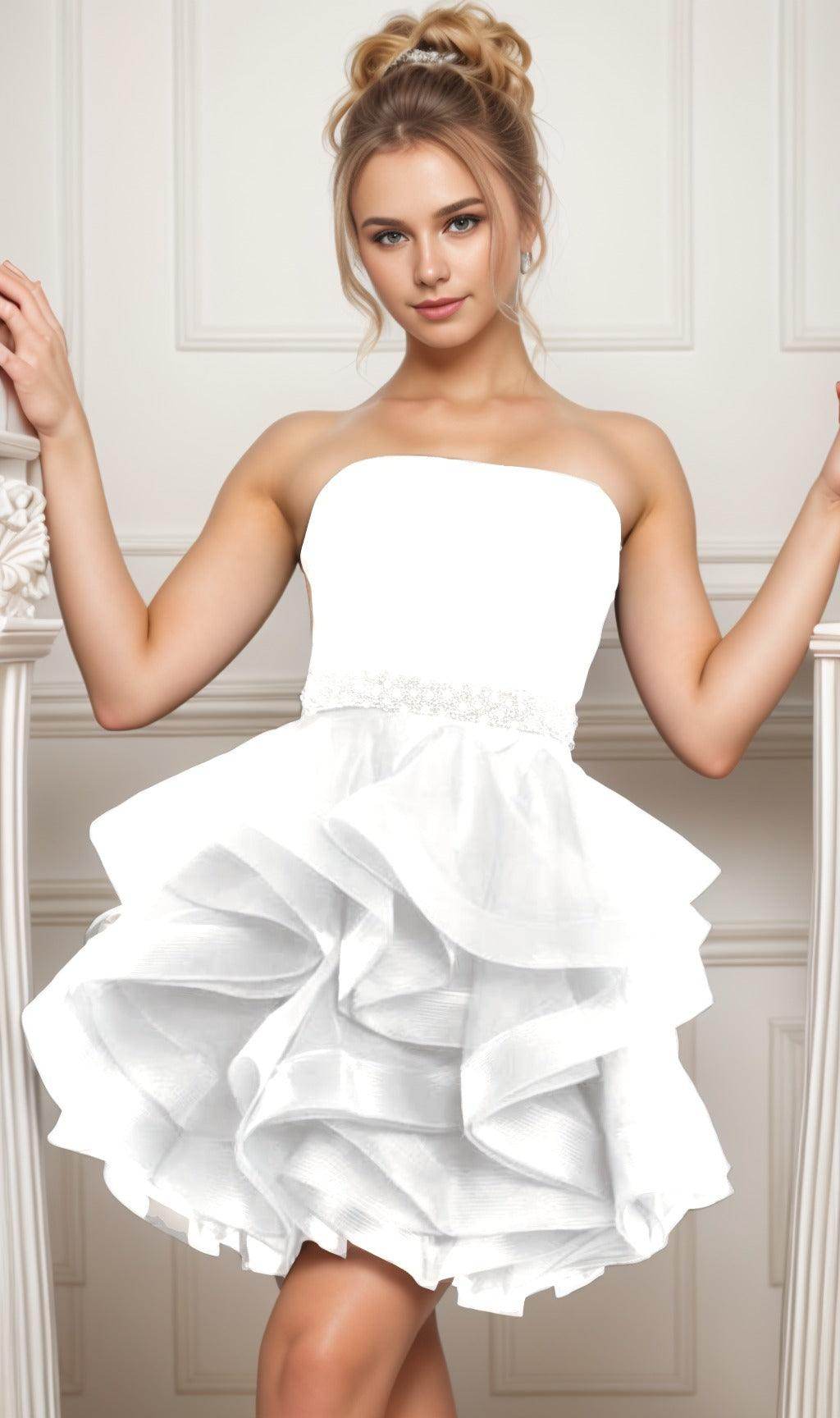 Ball Gown Short-Mini Organza Graduation Dresses CS0550