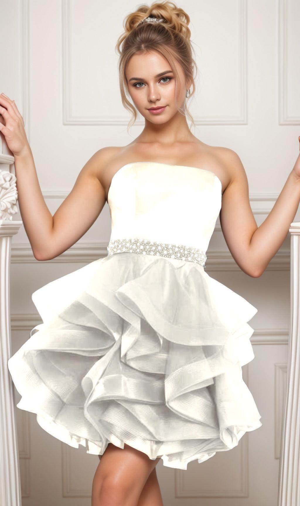 Ball Gown Short-Mini Organza Graduation Dresses CS0550