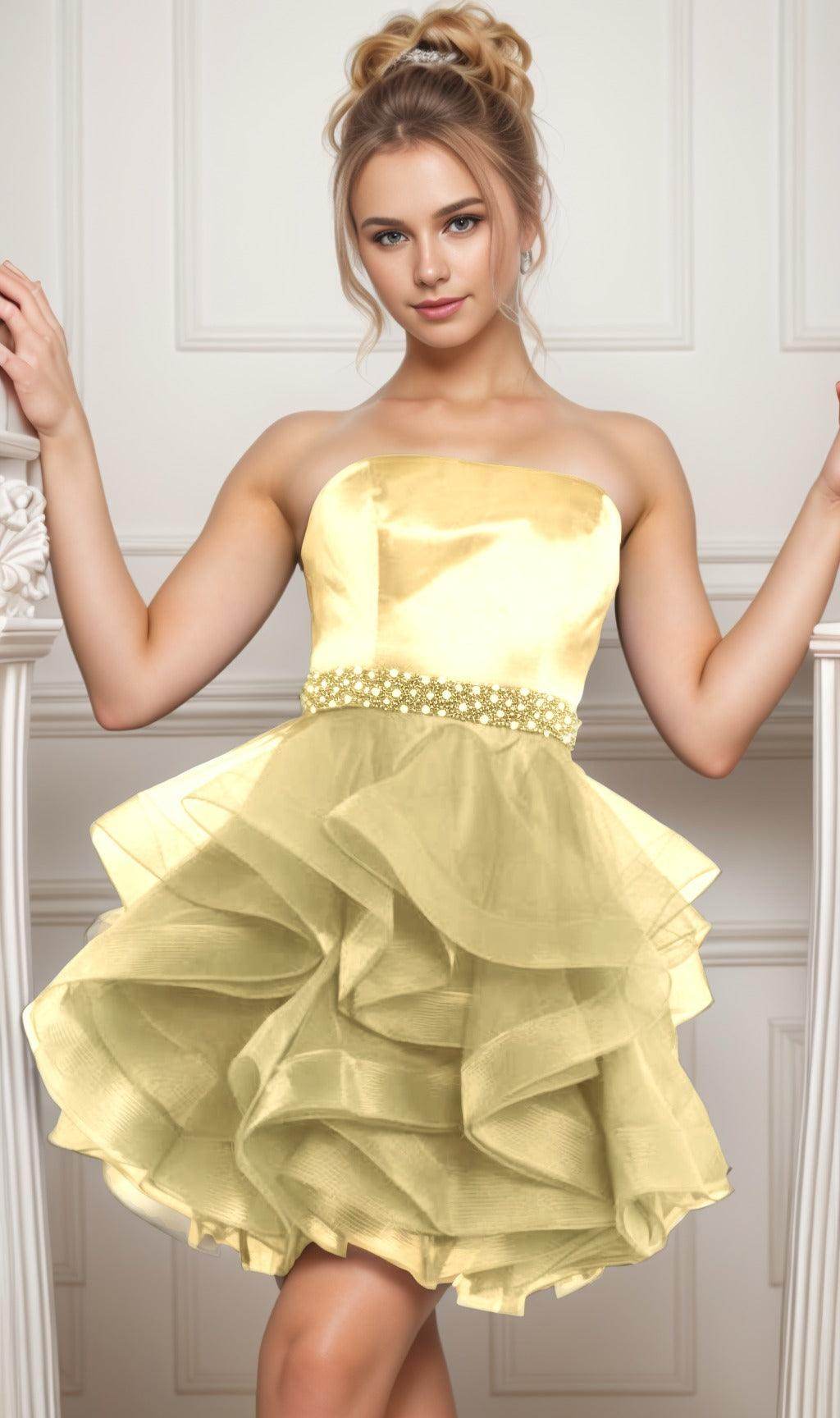Ball Gown Short-Mini Organza Graduation Dresses CS0550