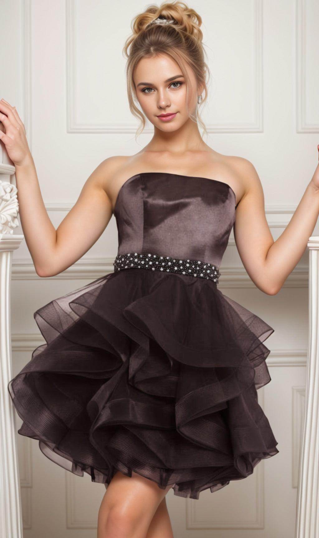 Ball Gown Short-Mini Organza Graduation Dresses CS0550