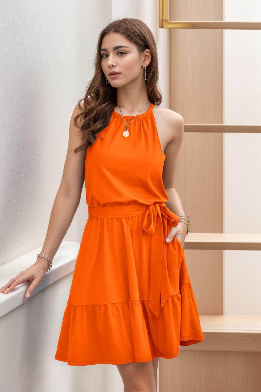 A-Line Knee Length Silk-Like Graduation Dresses CS0552