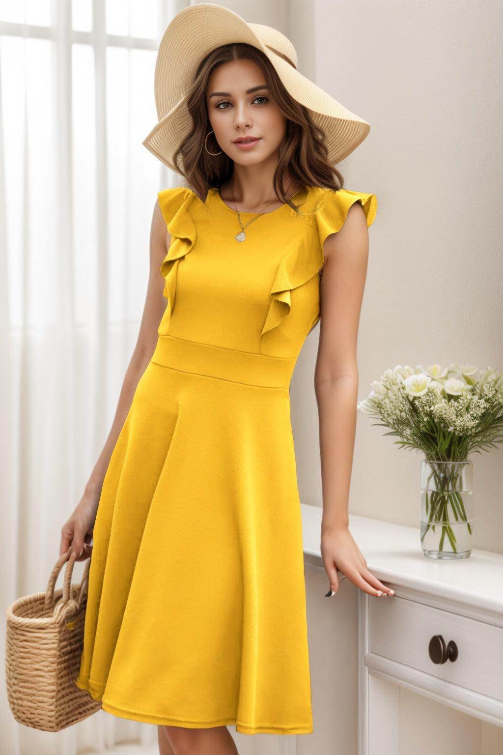 A-Line Knee Length Silk-Like Graduation Dresses CS0553