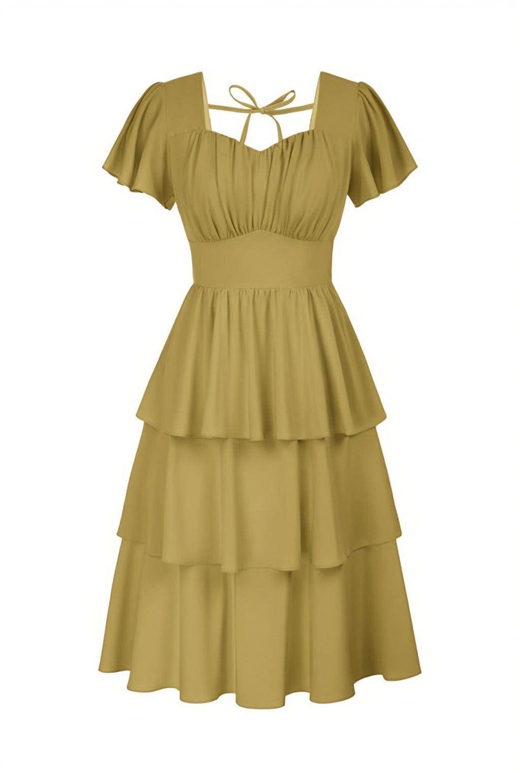 A-Line Knee Length Forged Chiffon Graduation Dresses CS0554