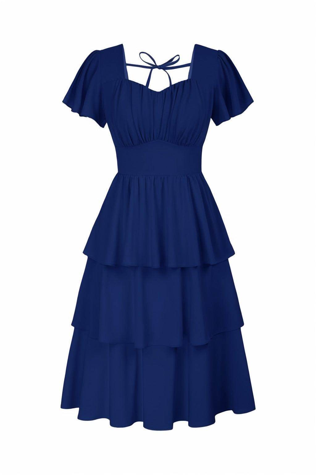 A-Line Knee Length Forged Chiffon Graduation Dresses CS0554