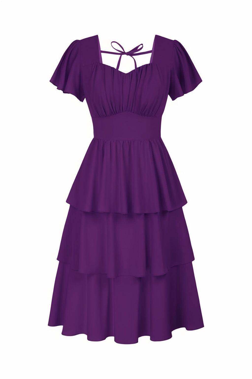 A-Line Knee Length Forged Chiffon Graduation Dresses CS0554