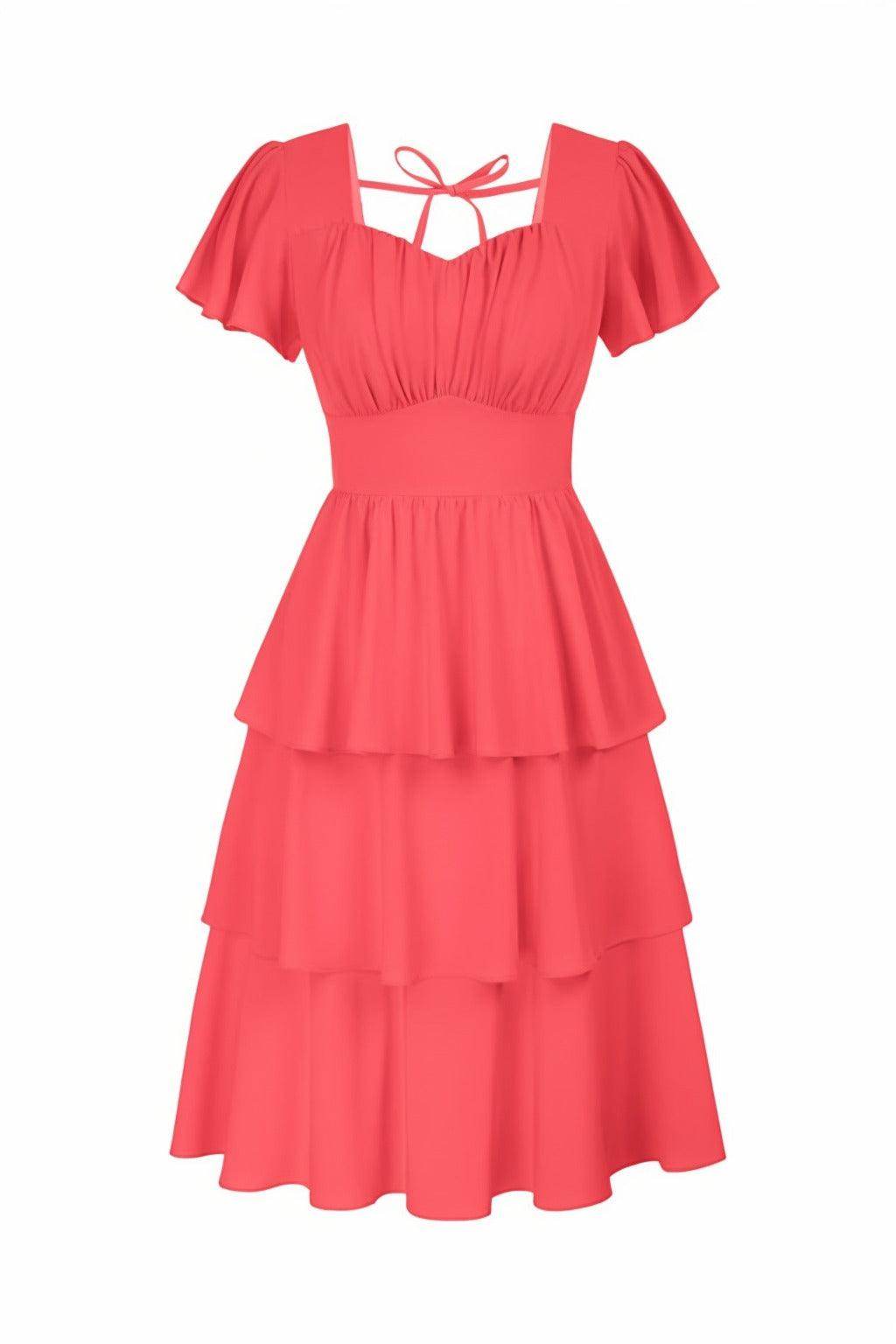 A-Line Knee Length Forged Chiffon Graduation Dresses CS0554