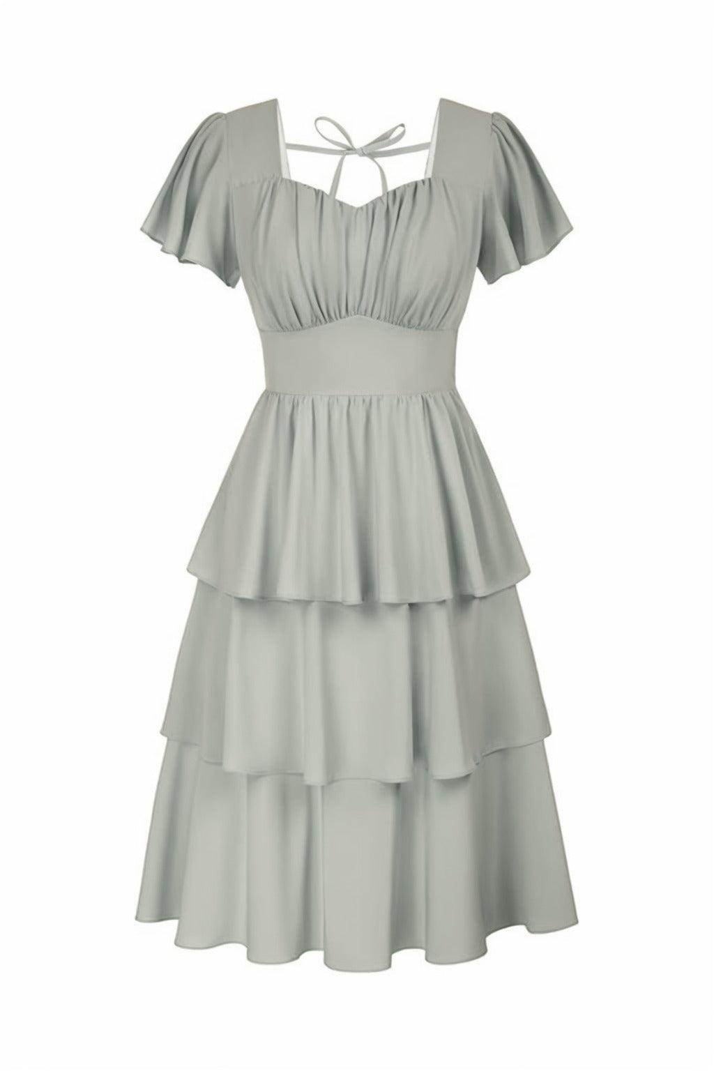 A-Line Knee Length Forged Chiffon Graduation Dresses CS0554
