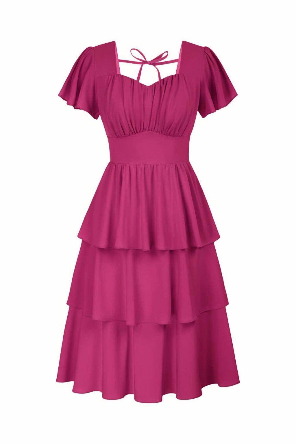 A-Line Knee Length Forged Chiffon Graduation Dresses CS0554