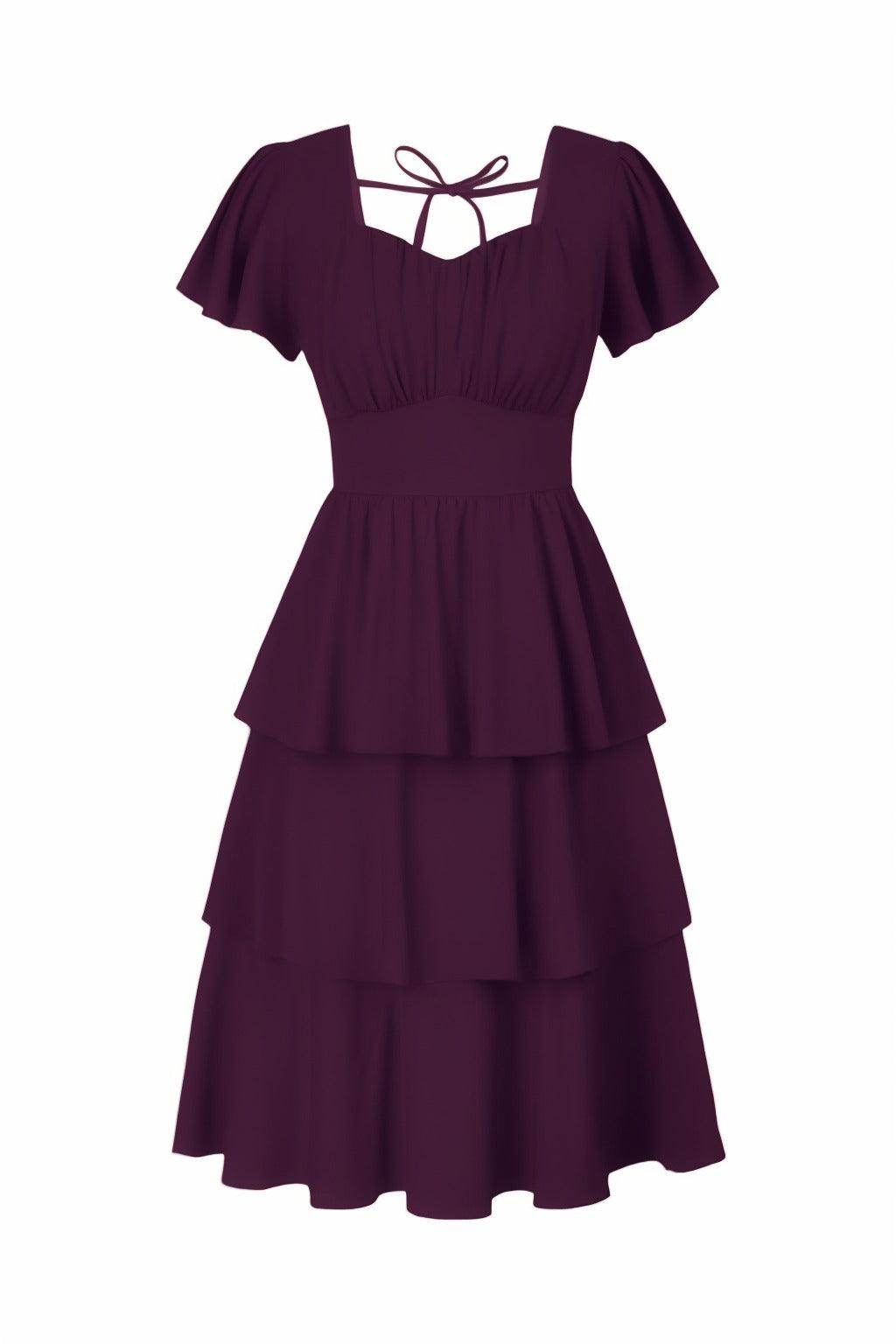 A-Line Knee Length Forged Chiffon Graduation Dresses CS0554