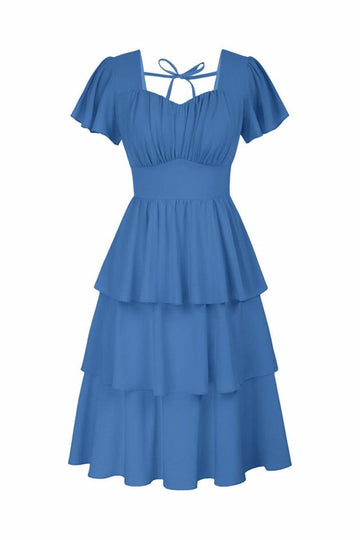 A-Line Knee Length Forged Chiffon Graduation Dresses CS0554