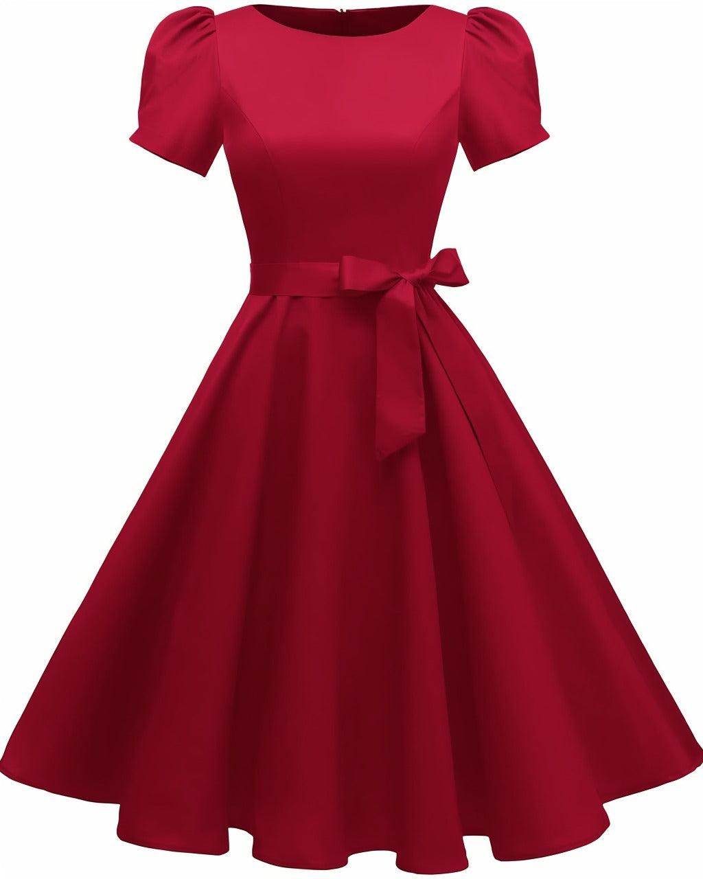 A-Line Knee Length Satin Graduation Dresses CS0555